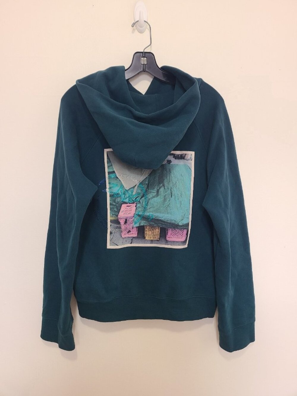 Zadig & Voltaire Georgy Photoprint Color Box Hoodie Rhinestones Teal size S